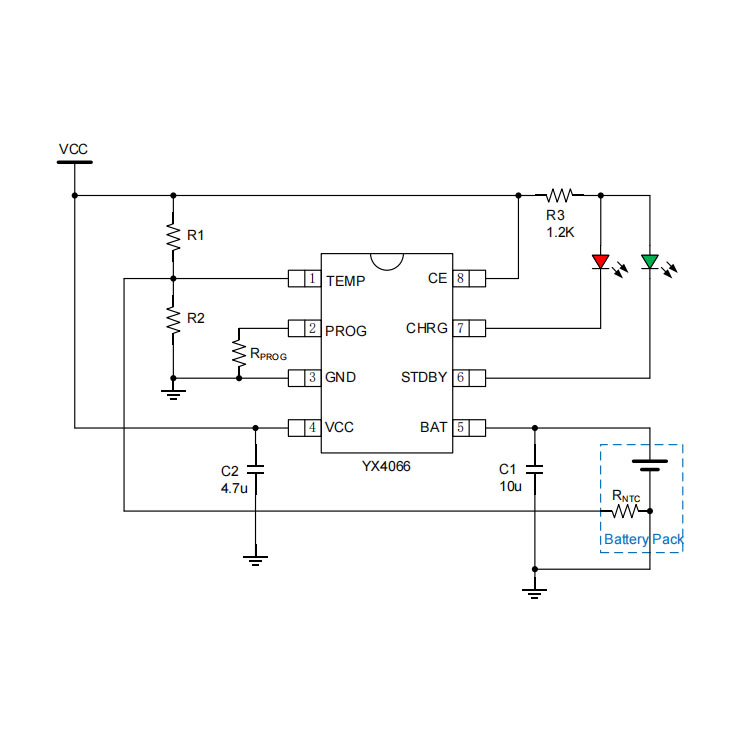单节锂离子电池充电管理芯片 YX4066  带OVP保护功能 防电池反接 