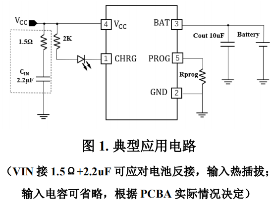 4055H 500mA 线性锂离子电池充电器