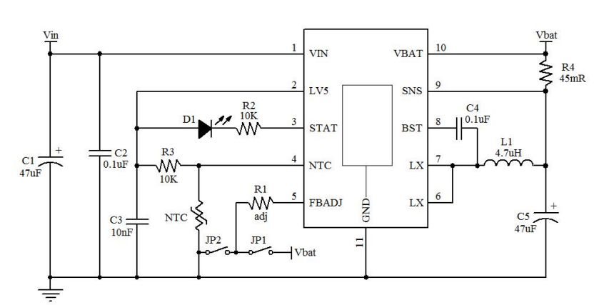 BC910 开关型单节锂电池充电管理芯片，3A同步降压锂离子充电器