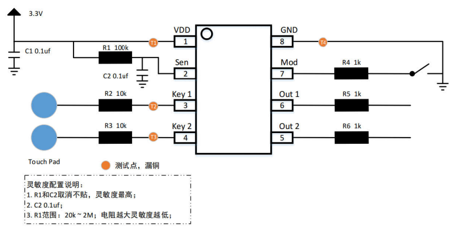 JT8022A电容式二按键触摸IC参数怎样？2键触摸芯片有那些？
