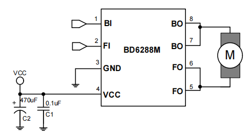 DC双向马达驱动芯片 BD6288M 有刷直流电机驱动IC