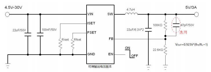 30V 输入，3A 输出，CC&CV 控制，高效率同步降压转换器YB2612