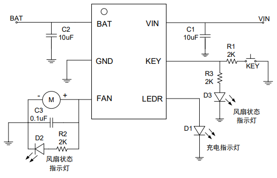 集成锂电池充电管理功能、按键检测功能的马达驱动专用芯片 YX2815A